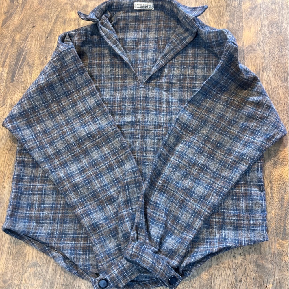 Vintage Wool-Blend Plaid Pullover Shirt | Cabin Core | Unbranded - Picture 2 of 5